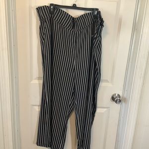 Halogen striped casual  elastic waist pant size 3X
